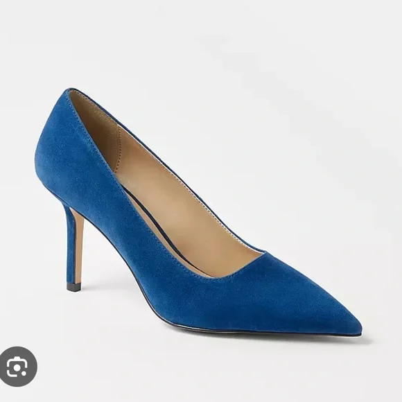 Ann Taylor Shoes Ann Taylor Mae Suede Blue Pumps Poshmark